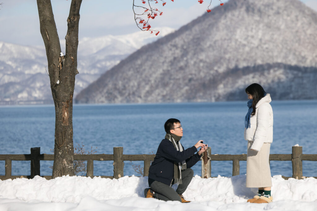 proposal at lake Toya